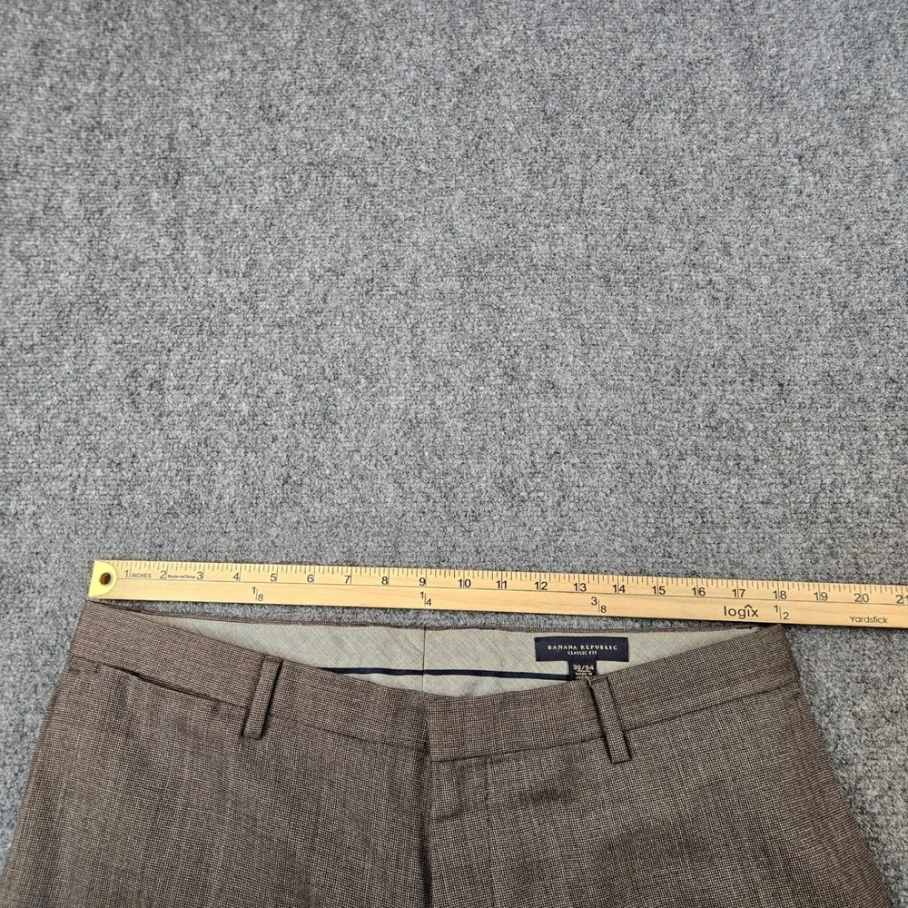 Banana Republic Mens 36 Brown 100% Wool Classic Fit Dress Pants Trousers